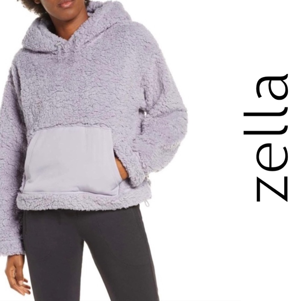 New Nordstrom Zella Cassie gray dapple sherpa Jacket M